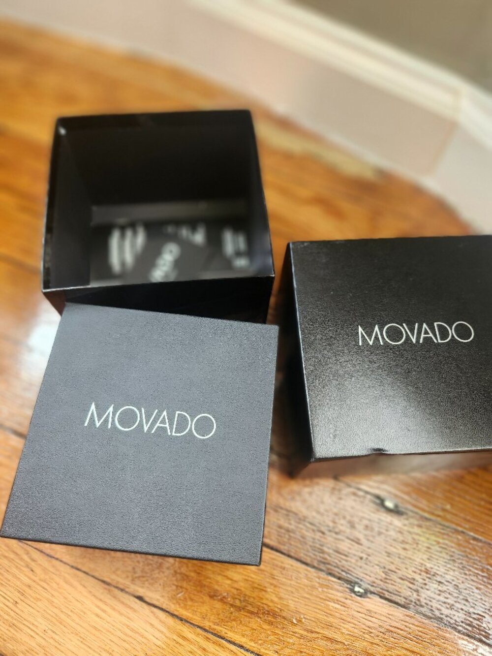 Movado Black Inner & Outer Watch Box with Sleeve